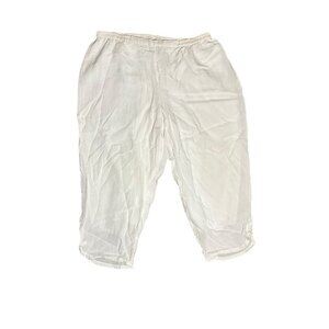 Citron Santa Monica 2x White Linen Cropped pants
